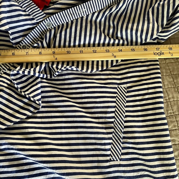 V Cristina Striped Asymmetric Frill Shirt - Picture 10 of 11
